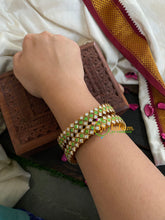 Kada Kundan Bangle -Light Green White-G4821